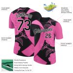 Personalized Breast Cancer Awareness T-Shirt 3D Pink Ribbon Black Pink-White Personalized Black Pink-White 3D Pink Ribbon