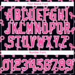 Customizable Breast Cancer 3D Pink Ribbon T-Shirt with Name & Number - Black Pink-White Performance Tee Personalized Black