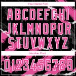 Personalized Black Pink White 3D Basketball Jersey in Torn Paper Style Personalized Black Pink-White 3D Torn Paper Style
