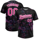 Custom black, pink and white softball jersey