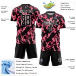 Personalized Black Pink White Abstract Geometric Soccer Jersey Uniform Personalized Black Pink-White Abstract Geometric Sublimation