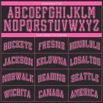 Custom Name and Number Black Pink-White Authentic Baseball Jersey - Personalized Team Apparel Personalized Black Pink-White