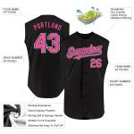 Custom Name Number Sleeveless Baseball Jersey - Personalized Black Pink-White Authentic Team Gear Personalized Black Pink-White
