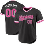 Custom Name and Number Personalized Black Pink-White Baseball Jersey Authentic Throwback Team Apparel Personalized Black
