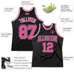 Custom Name & Number Personalized Black Pink-White Basketball Jersey - Authentic Throwback Design Personalized Black Pink-White