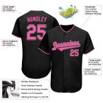 Personalized Baseball Jersey in Black, Pink, and White - Custom Team Jersey 2 Personalized Black Pink-White Baseball Jersey