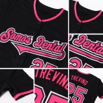 Personalized Baseball Jersey in Black, Pink, and White - Custom Team Jersey 2 Personalized Black Pink-White Baseball Jersey