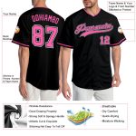 Customizable Black Pink-White Baseball Jersey for Men, Women, and Kids Personalized Black Pink-White Baseball Jersey 3