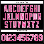 Personalized Black Baseball Jersey with Pink-White Accents for Men and Women Personalized Black Pink-White Baseball Jersey
