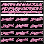 Personalized Black Baseball Jersey with Pink-White Accents for Men and Women Personalized Black Pink-White Baseball Jersey