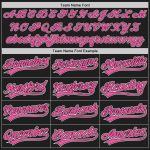 Personalized Black Baseball Jersey for Men & Women - Stylish Pink-White Design Personalized Black Pink-White Baseball Jersey