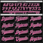 Custom Name and Number Varsity Letterman Jacket - Personalized Black Pink-White Bomber Full-Snap Design Personalized Black