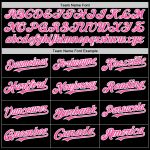 Custom Name Number Varsity Letterman Hoodie Jacket Black Pink-White Bomber Full-Snap Two Tone Personalized Black Pink-White
