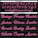 Personalized Varsity Letterman Jacket - Black Pink-White Two Tone Full-Snap Bomber Personalized Black Pink-White Bomber Full-Snap