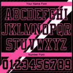 Custom Basketball Jersey with Personalized Name and Number, Black Pink-White Diagonal Lines Round Neck Sublimation Design