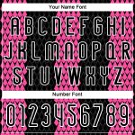 Custom Name and Number Volleyball Uniform Jersey - Personalized Black Pink-White Geometric Shape Design Personalized Black