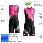 Personalized Two Tone Gradient Basketball Jersey - Black Pink White Diamond Shape Round Neck Sublimation Suit Personalized