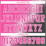 Custom Name & Number Basketball Jersey - Personalized Black Pink-White Gradient Two Tone Diamond Shape Round Neck Sublimation Suit