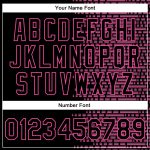 Personalized Pink White Halftone 3D Bomber Varsity Letterman Jacket - Full-Snap Design Personalized Black Pink-White Halftone