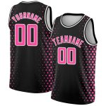 Personalized Black Pink White Halftone Basketball Jersey - City Edition Design Personalized Black Pink-White Halftone City