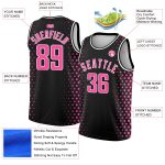 Personalized Black Pink White Halftone Basketball Jersey - City Edition Design Personalized Black Pink-White Halftone City