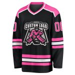 Custom Black Pink-White Hockey Jersey for Men and Women - Personalized Sports Apparel Personalized Black Pink-White Hockey