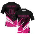 Custom Name Number Volleyball Jersey Black Pink White Lines Sublimation Uniform Team Personalized Black Pink-White Lines