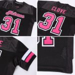 Custom Black Pink-White Mesh Football Jersey with Personalized Name and Number - Authentic Team Gear Personalized Black Pink-White