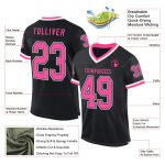 Custom Name Number Black Pink White Mesh Throwback Football Jersey - Personalized Authentic Team Jersey Personalized Black