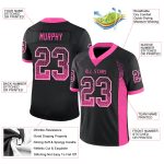 Personalized Black Pink White Drift Fashion Football Jersey for Men and Women Personalized Black Pink-White Mesh Drift Fashion