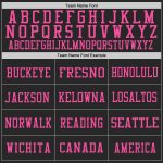 Personalized Black Pink White Throwback Football Jersey Mesh Design Personalized Black Pink-White Mesh Throwback Football