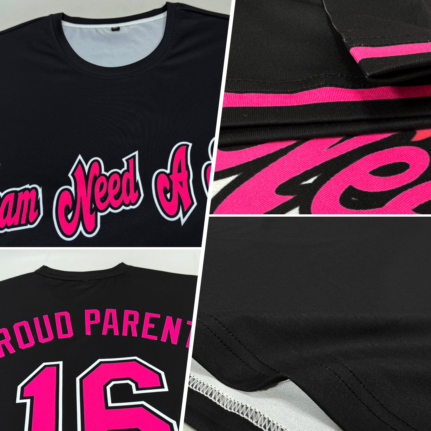 Personalized Black Pink-White Performance T-Shirt Personalized Black Pink and White Performance T-Shirt for Men and Women Personalized Black Pink-White Performance T-Shirt - Image 2