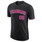 Customizable Black Pink-White Performance Tee for Men and Women Personalized Black Pink-White Performance T-Shirt