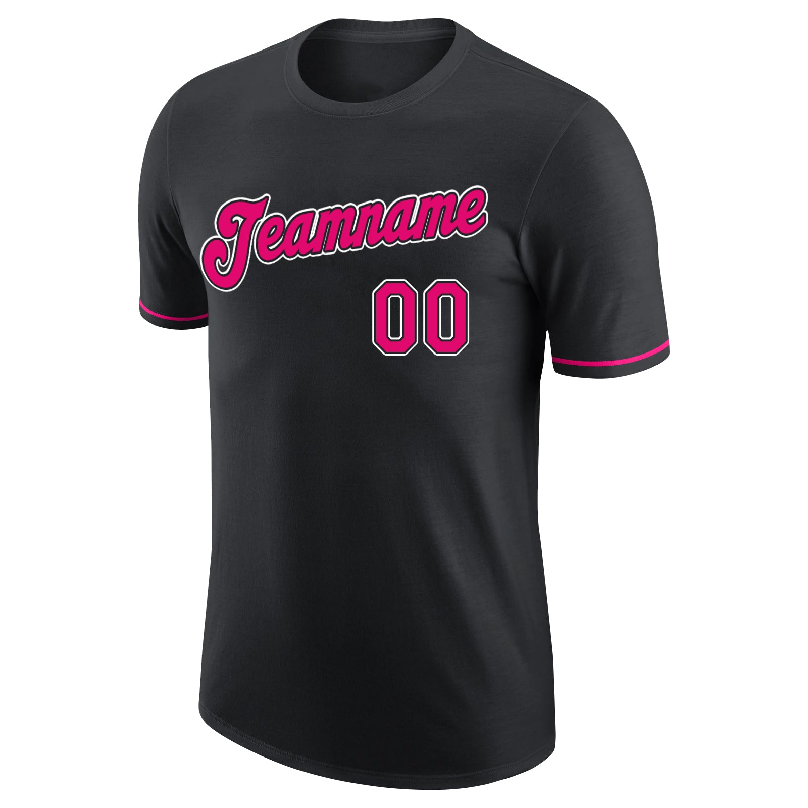 Personalized Black Pink-White Performance T-Shirt Personalized Black Pink and White Performance T-Shirt for Men and Women Personalized Black Pink-White Performance T-Shirt - Image 6
