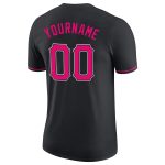 Custom Name and Number Performance T-Shirt in Black Pink-White - Personalized Team Apparel Personalized Black Pink-White