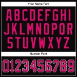 Custom Name and Number Performance T-Shirt in Black Pink-White - Personalized Team Apparel Personalized Black Pink-White