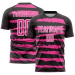 Custom Name and Number Personalized Pink and White Sublimation Soccer Jersey Uniform Personalized Black Pink-White Sublimation
