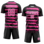 Personalized Black Pink White Soccer Jersey Uniform - Custom Sublimation Design Personalized Black Pink-White Sublimation