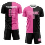 Personalized Pink Black Sublimation Soccer Jersey for Fashion Forward Athletes Personalized Black Pink-White Sublimation