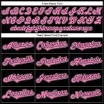 Personalized Black Pink White Baseball Jersey Shirt - Throwback Rib-Knit Design Personalized Black Pink-White Throwback Rib-Knit