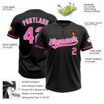 Personalized Black Softball Jersey Unisex Two-Button in Pink-White Design Personalized Black Pink-White Two-Button Unisex