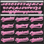 Personalized Black Softball Jersey Unisex Two-Button in Pink-White Design Personalized Black Pink-White Two-Button Unisex