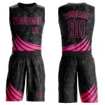 Custom Name and Number Personalized Black Pink Basketball Jersey Suit Round Neck Sublimation Design Personalized Black Pink