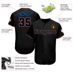 Custom Name Number Baseball Jersey Black Powder Blue Orange Personalized Team Personalized Black Powder Blue-Orange Baseball