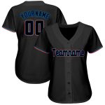 Custom Name Number Baseball Jersey Black Powder Blue Orange Personalized Team Personalized Black Powder Blue-Orange Baseball