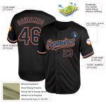 Personalized Black Powder Blue Orange Mesh Baseball Jersey - Throwback Style Personalized Black Powder Blue-Orange Mesh Throwback