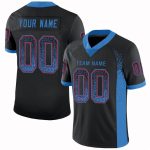 Personalized Black Powder Blue Red Mesh Football Jersey Fashion Style Personalized Black Powder Blue-Red Mesh Drift Fashion