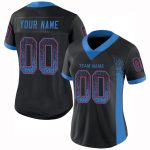 Personalized Black Powder Blue Red Mesh Football Jersey Fashion Style Personalized Black Powder Blue-Red Mesh Drift Fashion