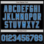 Personalized Black Powder Blue Gradient Baseball Jersey - Custom Fashion Sportswear Personalized Black Powder Blue-White