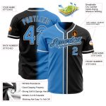 Personalized Black Powder Blue Gradient Baseball Jersey - Custom Fashion Sportswear Personalized Black Powder Blue-White